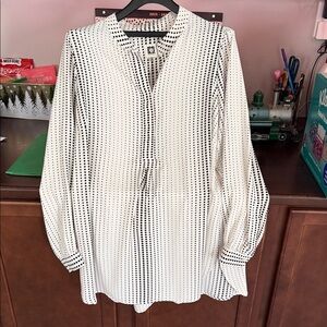 Anne Klein Black and White Polka Dot Blouse